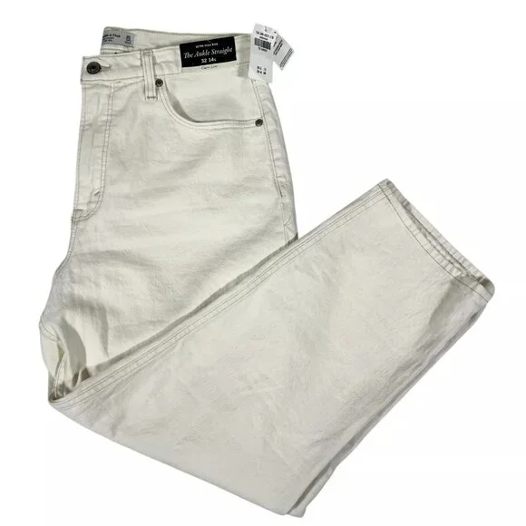 Abercrombie & Fitch Women's Ultra High Rise Ankle Straight Jeans Sz 32/14 Short - Picture 5 of 16